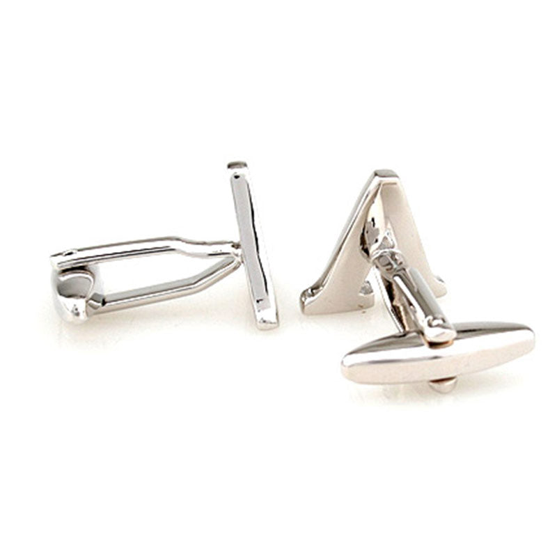 Number Letter Plain Colour Metal Cufflinks
