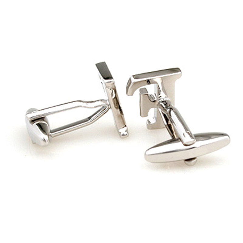 Number Letter Plain Colour Metal Cufflinks