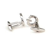 Number Letter Plain Colour Metal Cufflinks