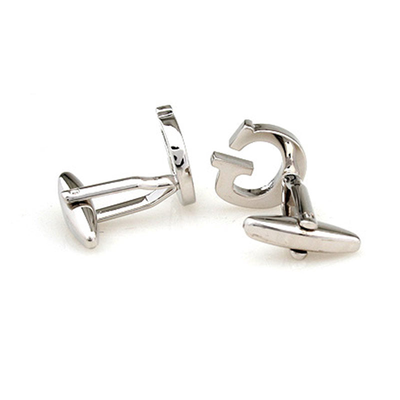 Number Letter Plain Colour Metal Cufflinks