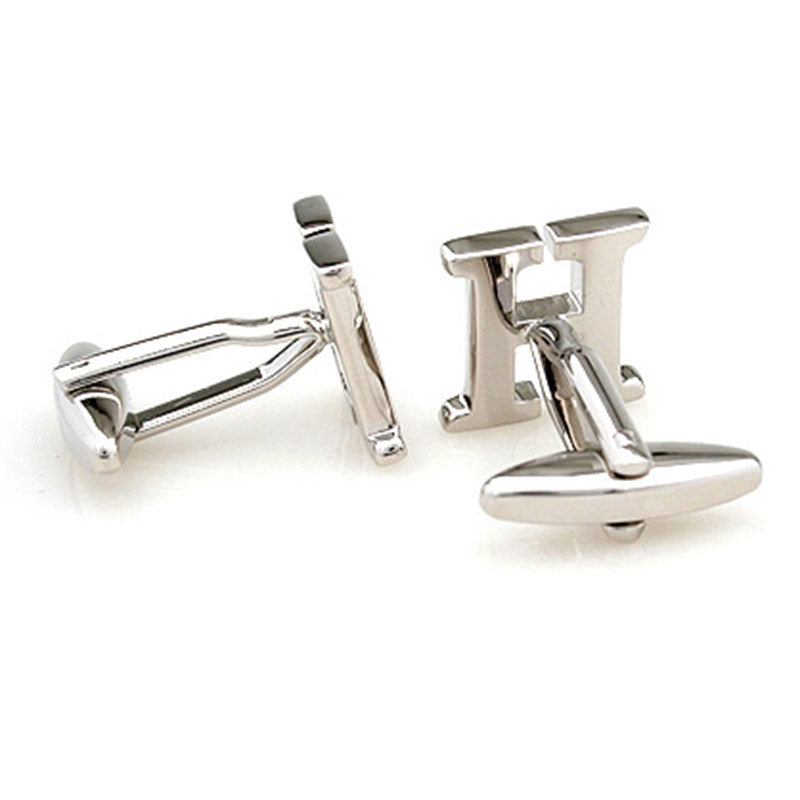 Number Letter Plain Colour Metal Cufflinks