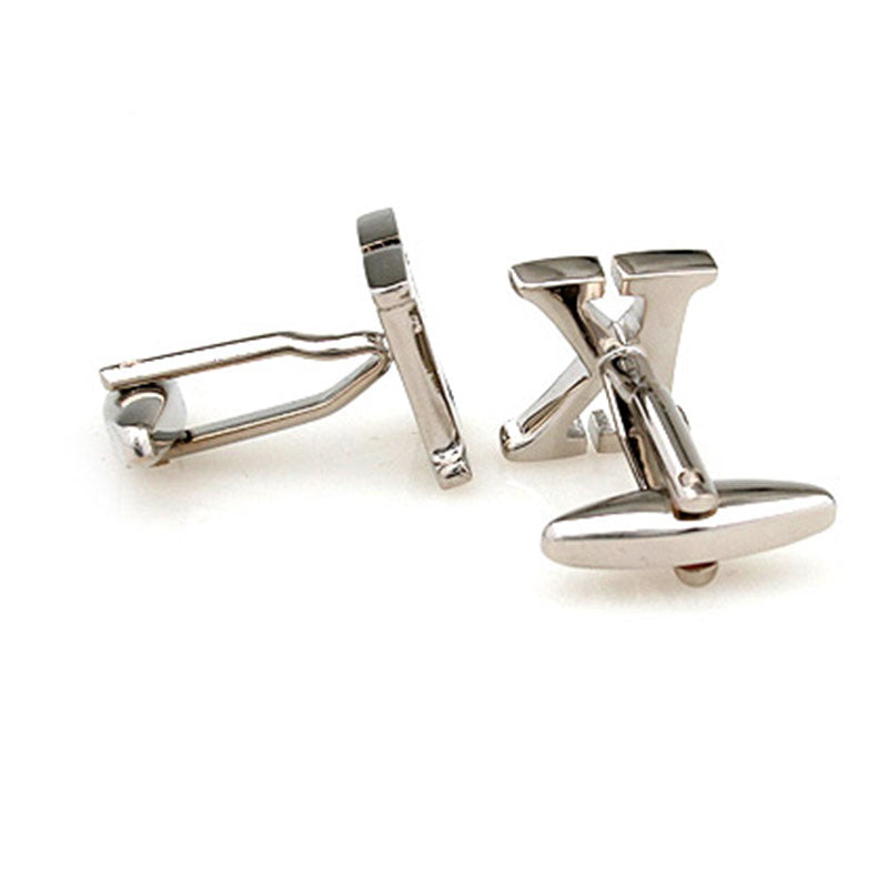 Number Letter Plain Colour Metal Cufflinks