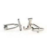 Number Letter Plain Colour Metal Cufflinks