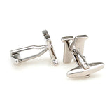 Number Letter Plain Colour Metal Cufflinks