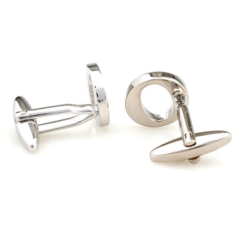 Number Letter Plain Colour Metal Cufflinks