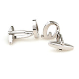 Number Letter Plain Colour Metal Cufflinks