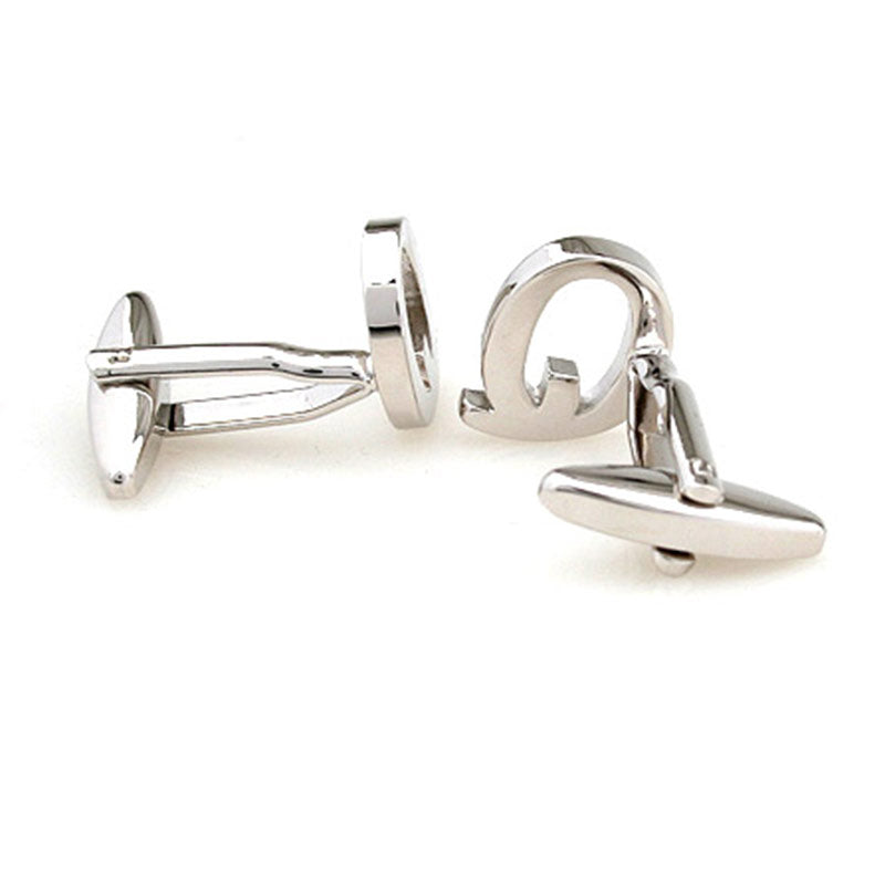 Number Letter Plain Colour Metal Cufflinks