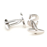 Number Letter Plain Colour Metal Cufflinks