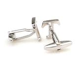 Number Letter Plain Colour Metal Cufflinks