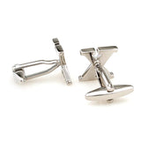 Number Letter Plain Colour Metal Cufflinks