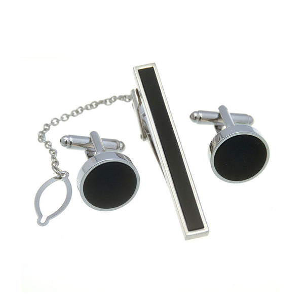 Shells Agate Cufflinks And Collar Set