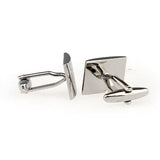 Laser Laser Chinese Knot Plain Colour Metal Cufflinks