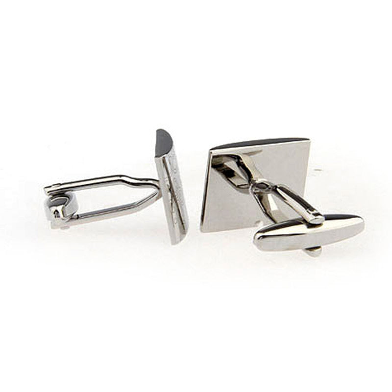 Laser Laser Chinese Knot Plain Colour Metal Cufflinks