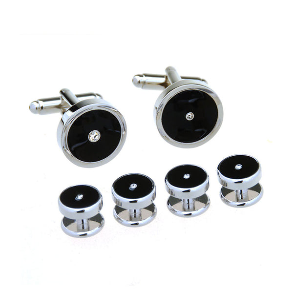 Crystal Zircon Cufflinks And Collar Set