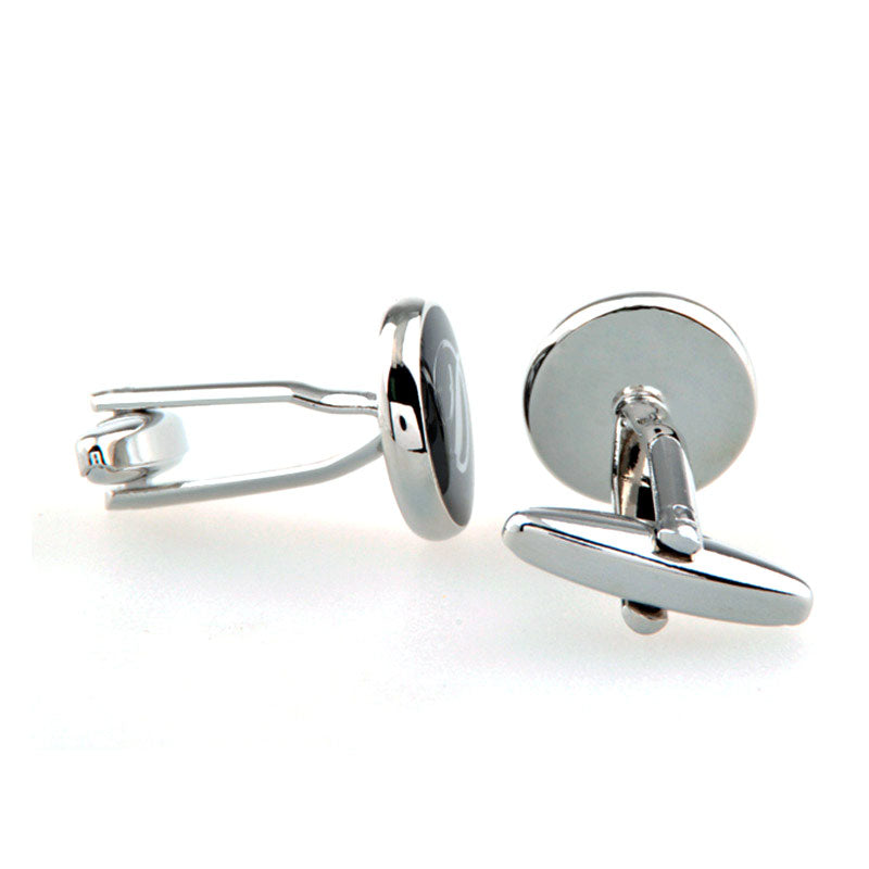 Number Letter Enamel Dropping Glue Cufflinks