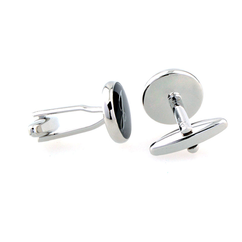 Number Letter Enamel Dropping Glue Cufflinks