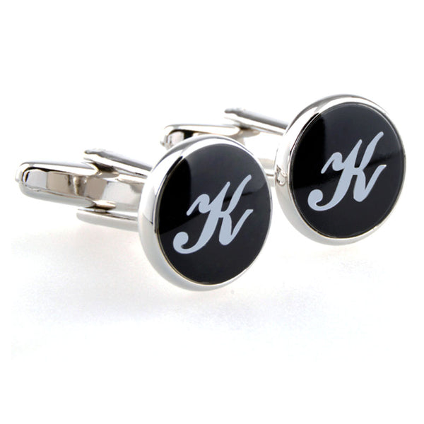 Number Letter Enamel Dropping Glue Cufflinks