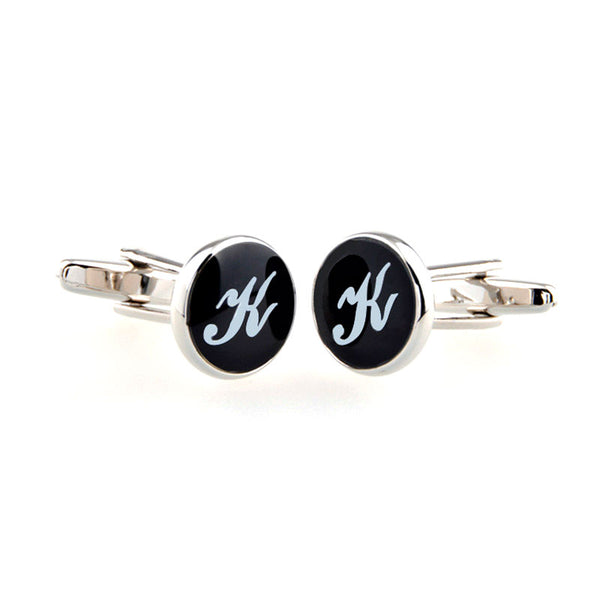 Number Letter Enamel Dropping Glue Cufflinks