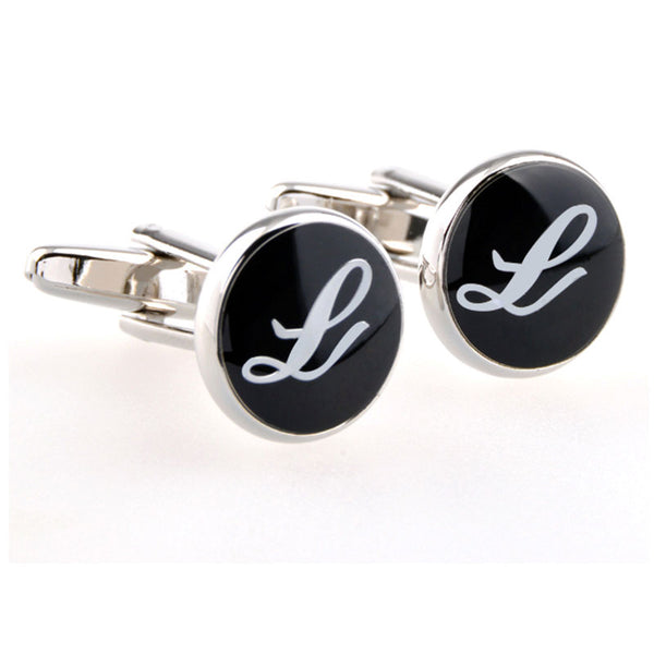 Number Letter Enamel Dropping Glue Cufflinks