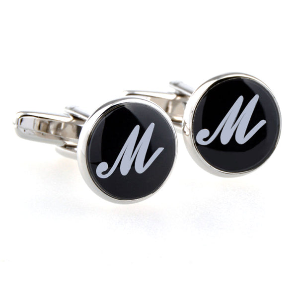 Number Letter Enamel Dropping Glue Cufflinks