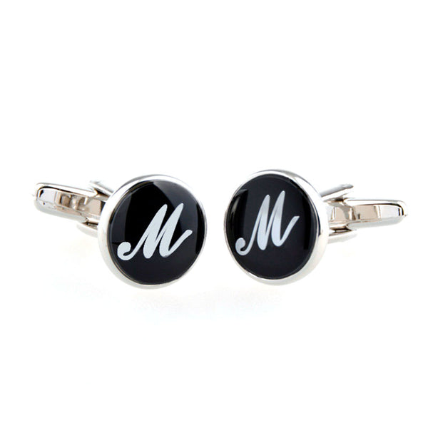 Number Letter Enamel Dropping Glue Cufflinks