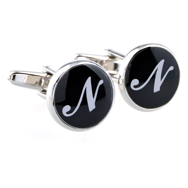 Number Letter Enamel Dropping Glue Cufflinks