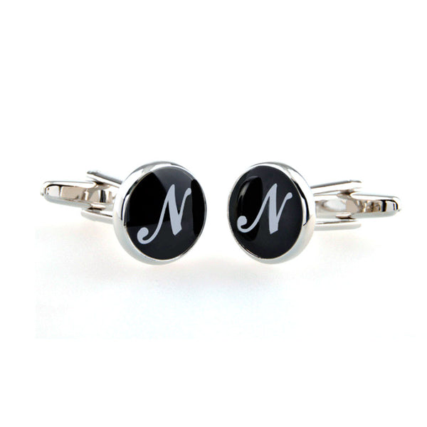 Number Letter Enamel Dropping Glue Cufflinks