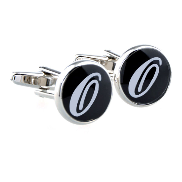 Number Letter Enamel Dropping Glue Cufflinks