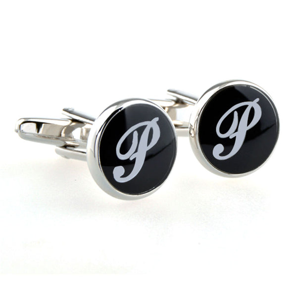 Number Letter Enamel Dropping Glue Cufflinks