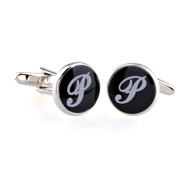 Number Letter Enamel Dropping Glue Cufflinks