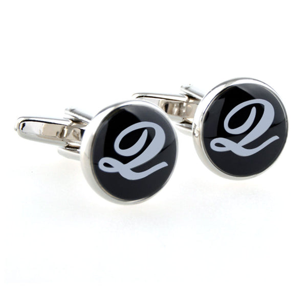 Number Letter Enamel Dropping Glue Cufflinks