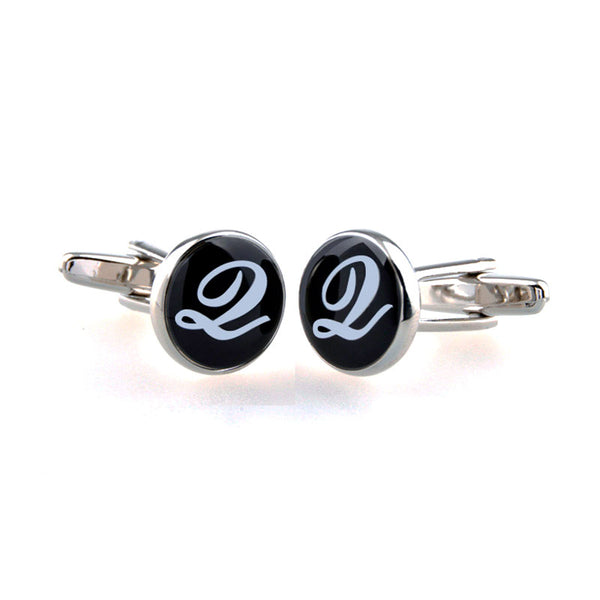 Number Letter Enamel Dropping Glue Cufflinks