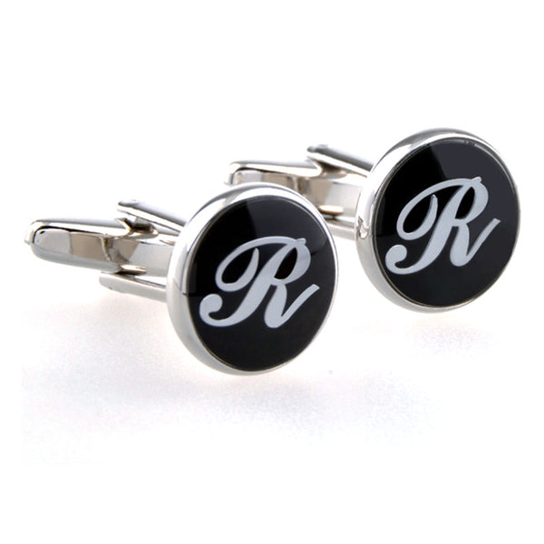 Number Letter Enamel Dropping Glue Cufflinks