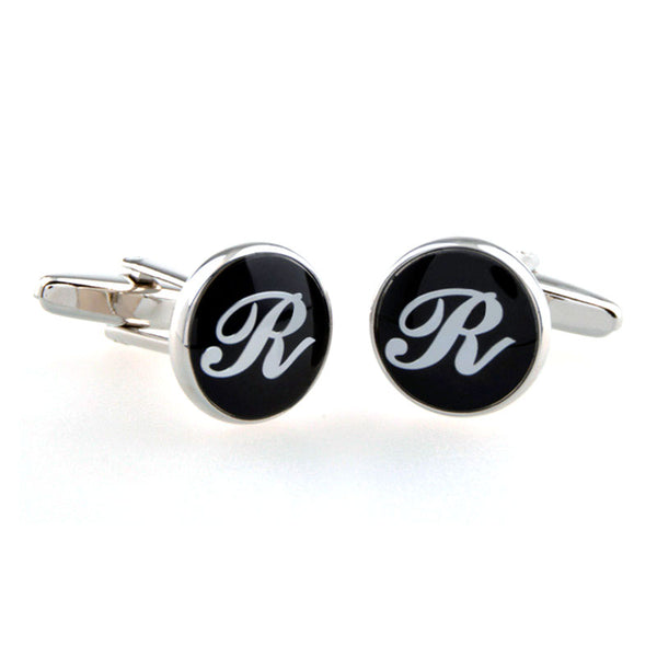 Number Letter Enamel Dropping Glue Cufflinks