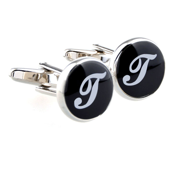 Number Letter Enamel Dropping Glue Cufflinks