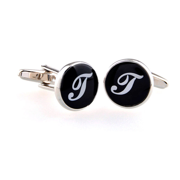 Number Letter Enamel Dropping Glue Cufflinks