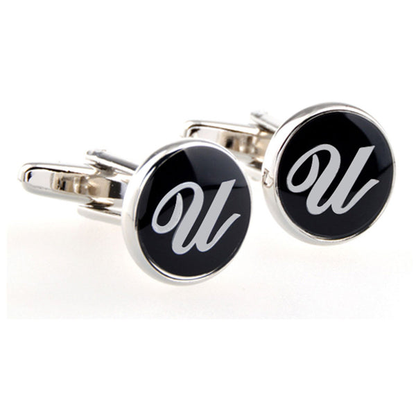 Number Letter Enamel Dropping Glue Cufflinks