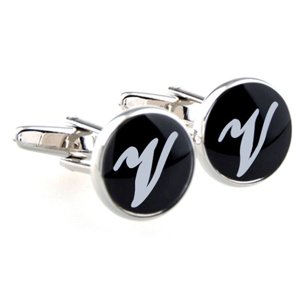 Number Letter Enamel Dropping Glue Cufflinks