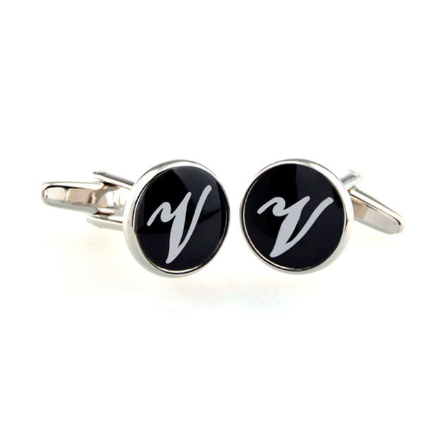 Number Letter Enamel Dropping Glue Cufflinks