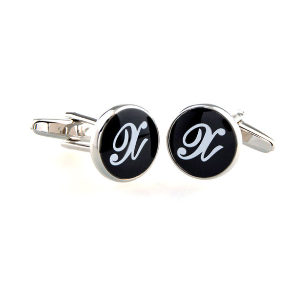 Number Letter Enamel Dropping Glue Cufflinks