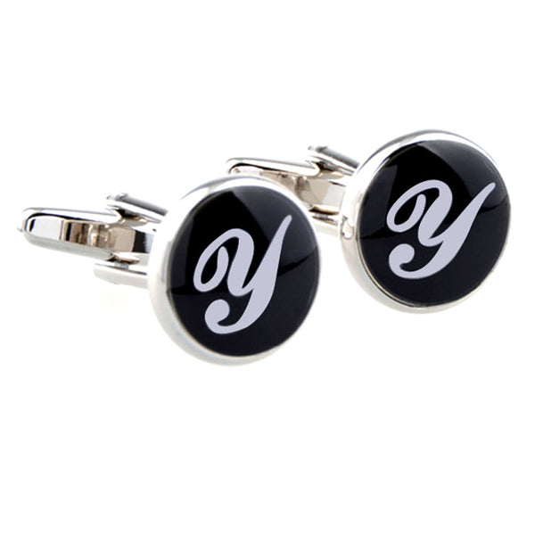 Number Letter Enamel Dropping Glue Cufflinks