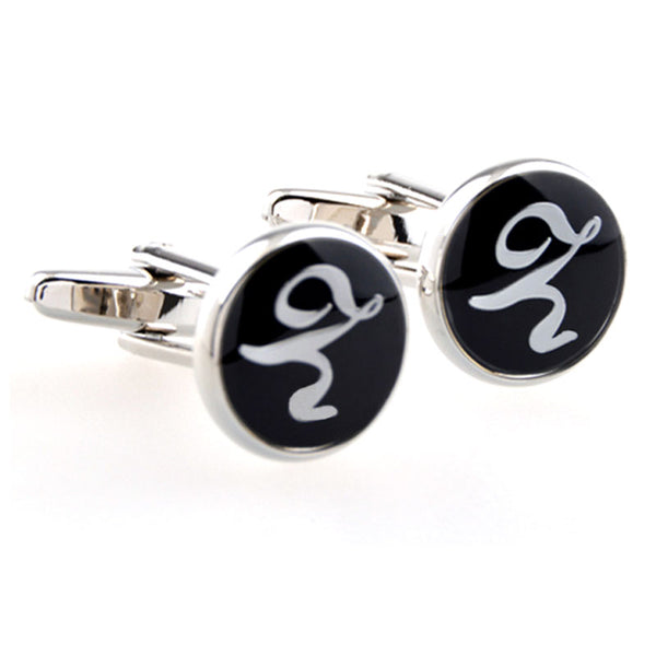 Number Letter Enamel Dropping Glue Cufflinks