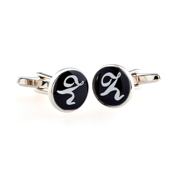 Number Letter Enamel Dropping Glue Cufflinks