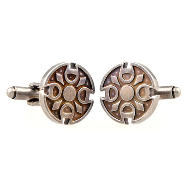 European & American Classical Plain Colour Metal Cufflinks
