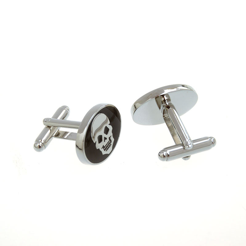 Interesting Skull Enamel Dropping Glue Cufflinks