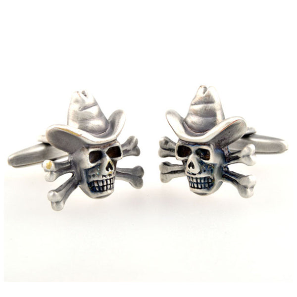 Interesting Skull Enamel Dropping Glue Cufflinks
