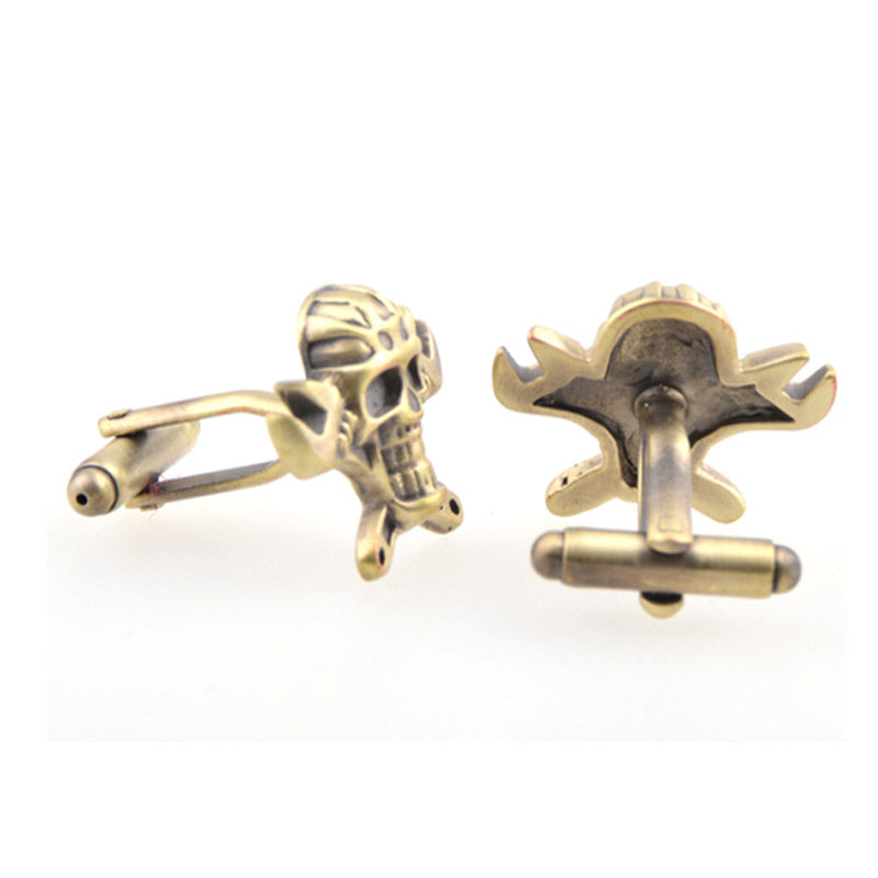 Interesting Skull Plain Colour Metal Cufflinks
