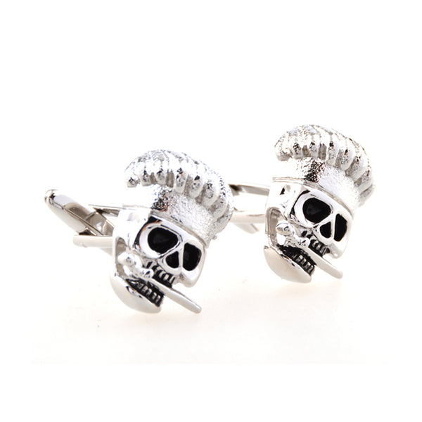 Interesting Skull Enamel Dropping Glue Cufflinks