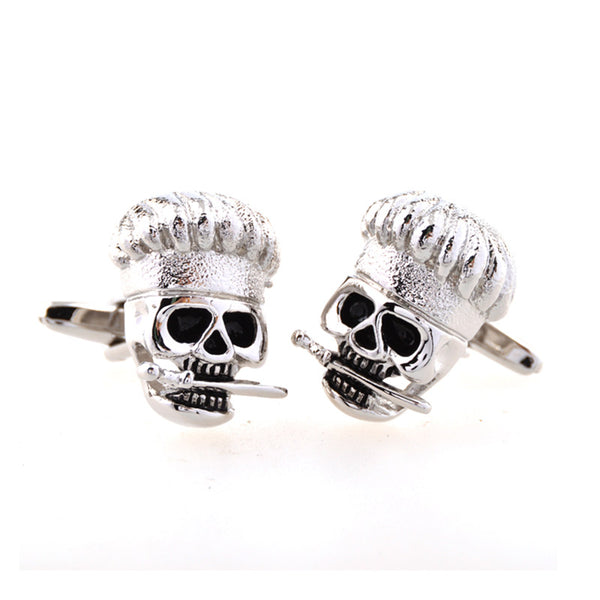 Interesting Skull Enamel Dropping Glue Cufflinks