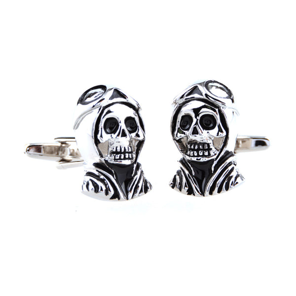 Interesting Skull Enamel Dropping Glue Cufflinks
